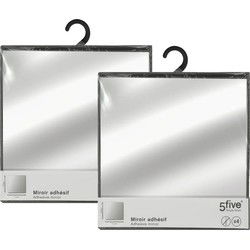 5Five Plak spiegels tegels - 8x stuks - glas - zelfklevend - 30 x 30 cm - vierkantjes - muur/deur/wand - Spiegels