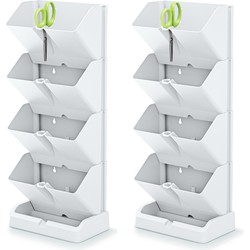 Prosperplast Kruidentuin - 2x - verticaal - modulair - wit - 48 cm - Plantenpotten