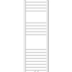 Badkamerradiator Sahara 400x1200 mm Wit gebogen met middenaansluiting