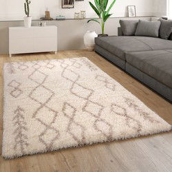 Hoogpolig Vloerkleed Berber Maginto - Creme - 160x230 cm