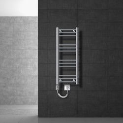 ECD Germany Badkamerradiator elektrisch met verwarmingselement 300W - 300 x 800 mm - chroom - recht met zijaansluiting