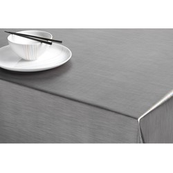 Luxe tafelzeil/tafelkleed titanium grijs metallic look 140 x 180 cm - Tafelzeilen