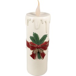 Clayre & Eef Kerstdecoratie met LED-verlichting 18x20x56 cm Wit Kunststof