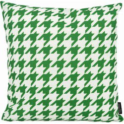 Pied-de-Poule Donkergroen - Outdoor | 45 x 45 cm | Kussenhoes | Katoen