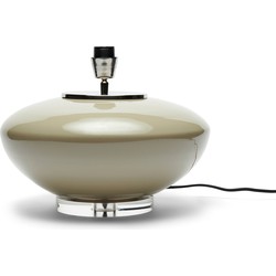 Riviera Maison tafellamp glas, lampenvoet ovaal, laag model - RM Glass Bauble Table Lamp - Beige - Glas, Metaal