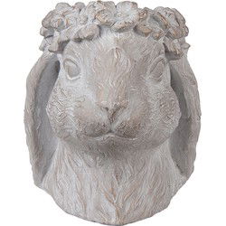 Clayre & Eef Bloempot Konijn 21x20x22 cm Beige Steen