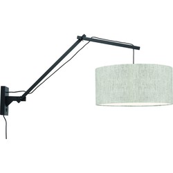 Wandlamp Andes - Bamboe Zwart/Naturel - 95x47x55cm