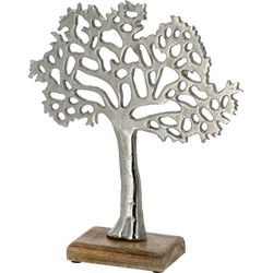 Cepewa Levensboom - decoratief figuur - zilverkleurig - 25 cm - Beeldjes