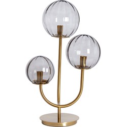 Light&living D - Tafellamp 3L E14 38x20x60 cm MAGDALA glas licht grijs+goud