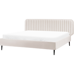 BRIN - Tweepersoonsbed - Beige - 180 x 200 cm - Fluweel