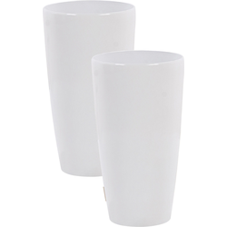 TSERIA - Bloempot set van 2 - Wit - 32 cm - Stenenmix