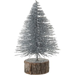 Kerstboom | Kunststof | Zilver | 9x9x (h)15 Cm