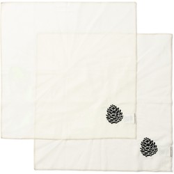 Riviera Maison Textielen servetten, Dennenappel print - Dusty Pine Cone, Servet set van 2 - bruin
