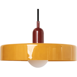 Beliani PAALA - Hanglamp-Geel-Glas