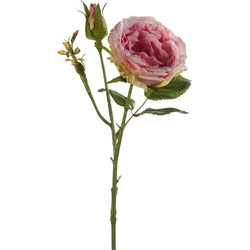 Emerald Kunstbloem roos Anne - roze - 37 cm - decoratie bloemen - Kunstbloemen
