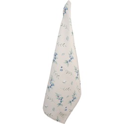 Clayre & Eef Theedoek  50x70 cm Beige Blauw Katoen Bosbessen Keukenhanddoek