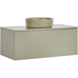 ALZIRA/UTIEL - Badkamerkast met waskom - Groen - 100 x 52 cm - MDF