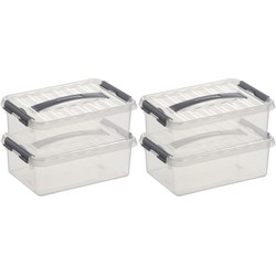 12x Kunststof stapelbare opbergbak 4 liter 30 cm - Opbergbox