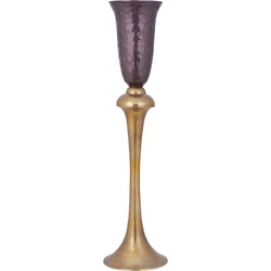 PTMD Bloempot Lysse - 27x27x109 cm - Aluminium - Bruin