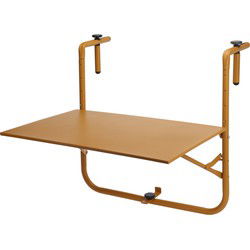 Pro Garden Balkon tafel - metaal - mat mosterd geel - 60 x 43 cm - Balkontafels
