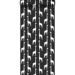 ESTAhome behang giraffen zwart wit