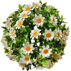 Clayre & Eef Buxus bol Wit Groen Kunststof