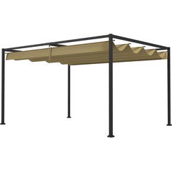 4goodz Outsunny Robuuste Pergola  van Metaal en Kunststof, UV- en Waterafstotend - Khaki