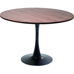 Eettafel Schickeria Walnut Print Black Ø110cm