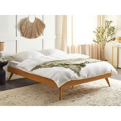 BERRIC  - Tweepersoonsbed - Lichthout - 160 x 200 cm - MDF