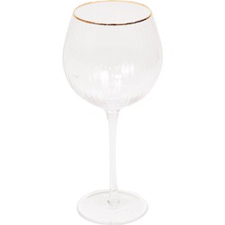 HV Wineglass - Clear/Gold8,5x8,5x21 set 2