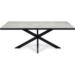 Stalux Eettafel 'Gijs' 200 x 100cm, kleur zwart / beton