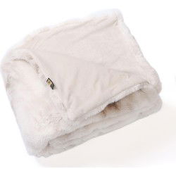 PTMD Plaid Linde - 220x240x2 cm - Polyester - Wit