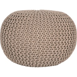 LABEL51 Poef Knitted - Beige - Katoen - M