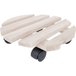 Plantenroller Plantentrolley Rond Wit 30x30cm voor binnen en buiten draagvermogen tot 80 kg