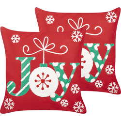 Beliani GINGERBREAD - Sierkussen-Rood-Katoen