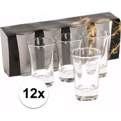 Party shotjes glazen 5 cl 12 stuks - Shotglazen