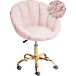 ANNABELLE - Bureaustoel - Wit - Bouclé