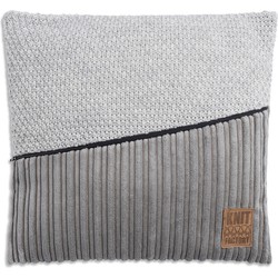 Knit Factory Sam Sierkussen - Licht Grijs - 50x50 cm - Inclusief kussenvulling