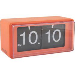 Wandklok Retro Boxed Flip - Helderoranje - 20x10x10cm