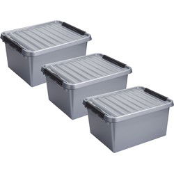 Sunware opbergbox - 4x - grijs - 36L - 50 x 40 x 26 cm - Opbergbox
