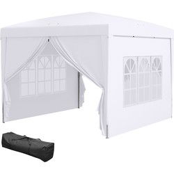 4goodz Outsunny Partytent 3x3 m - Opvouwbaar met 4 Zijwanden - Wit