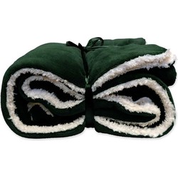 Unique Living | Lars coral fleece/suede plaid 150x200cm dark green