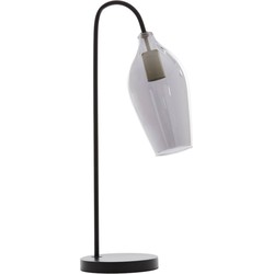 Light & Living - tafellamp - Lukaro - zwart - glas - bureaulamp - E27 - 1884227