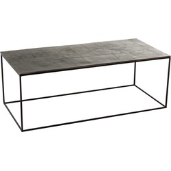 J-line - Salontafel Rechthoekig Oxidize Aluminium/ijzer Antiek Zwart/groen - 110x49x41cm