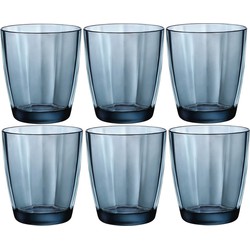 Set van 12x stuks tumbler waterglazen/drinkglazen blauw 300 ml - Drinkglazen