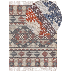Beliani KALFA - Gevlochten-Multicolor-Jute