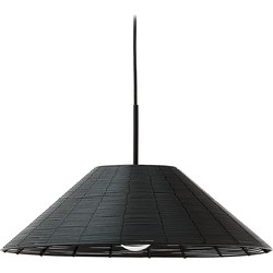 Kave Home - Lampenkap voor plafondlamp Saranella van zwart synthetisch rotan Ø 60 cm