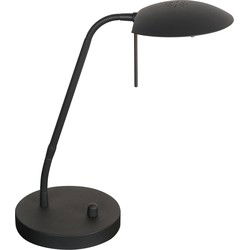Mexlite - tafellamp - Eloi - zwart - metaal - Ø 17cm - LED - 1315ZW