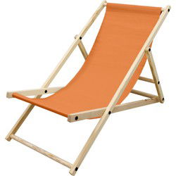 houten klapstoel 3 ligposities tot 120 kg oranje