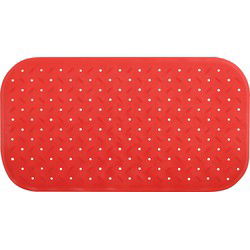 MSV Douche/bad anti-slip mat badkamer - rubber - rood - 36 x 76 cm - Badmatjes